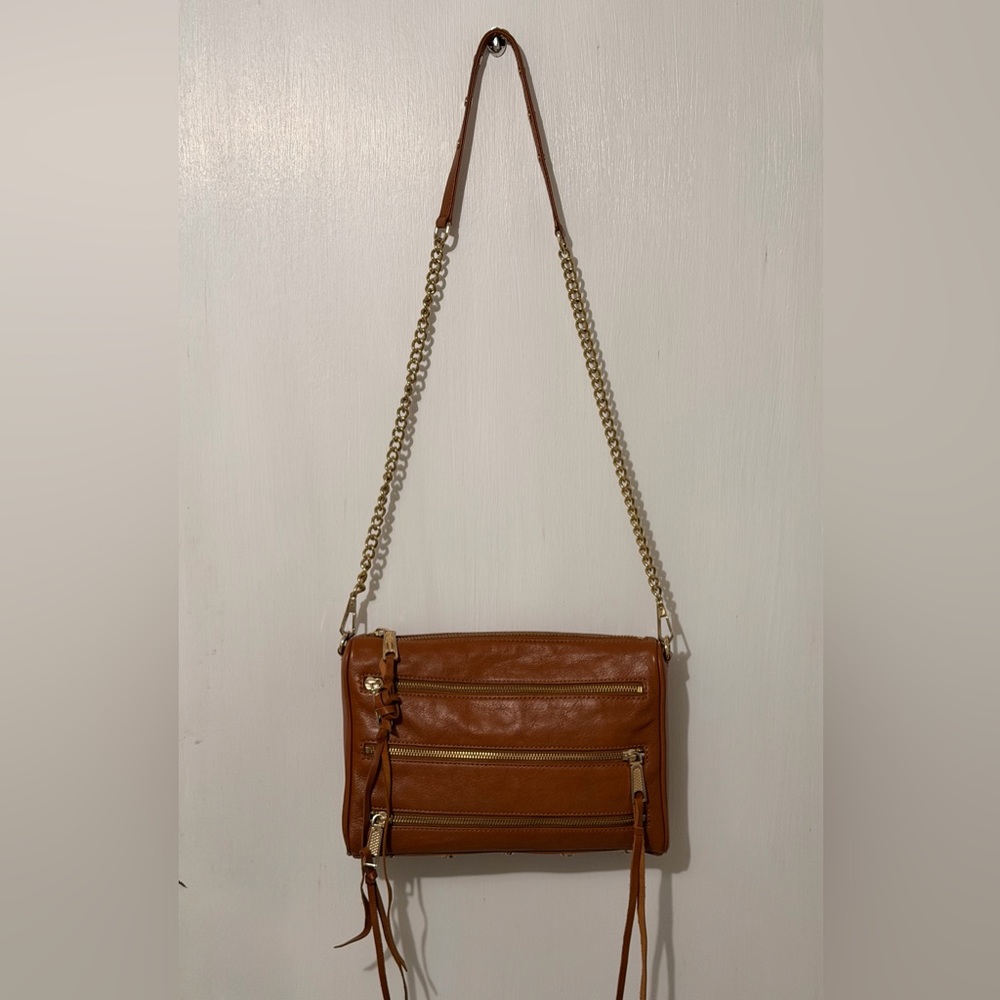 Rebecca Minkoff Genuine Brown Leather Crossbody Bag